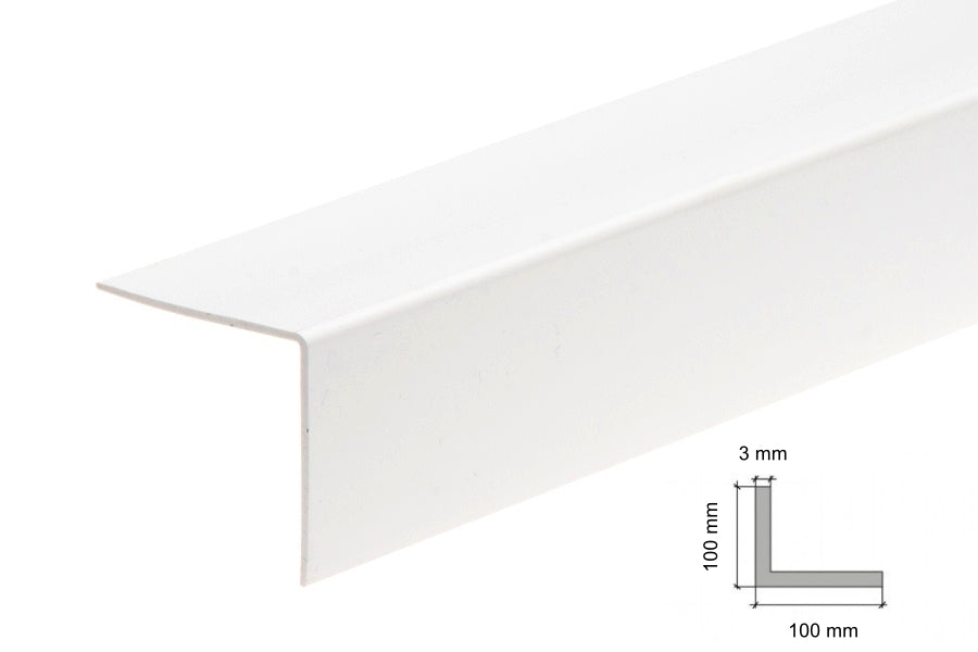 1m & 2.48m Length â€“ White PVC Corner Angle Trim 90Â° Plastic Equal & Unequal Edge Protector