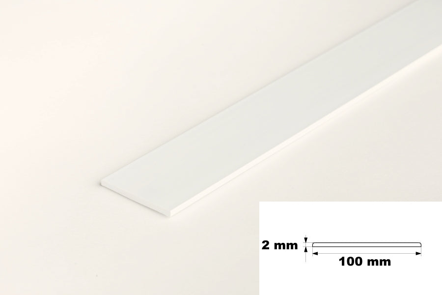 6m Length â€“ White PVC Flat Architrave Trim Plastic Bar Strip Roll Various Sizes