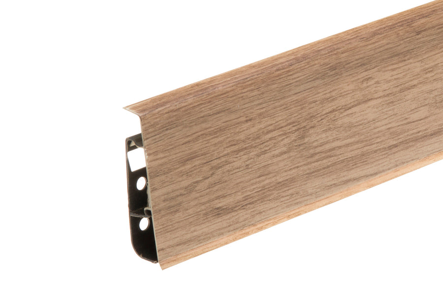 PVC Skirting Board Cable Cover 75 MM x 2500 MM Length Flexible Edge Wood Effect Profile Hi Line