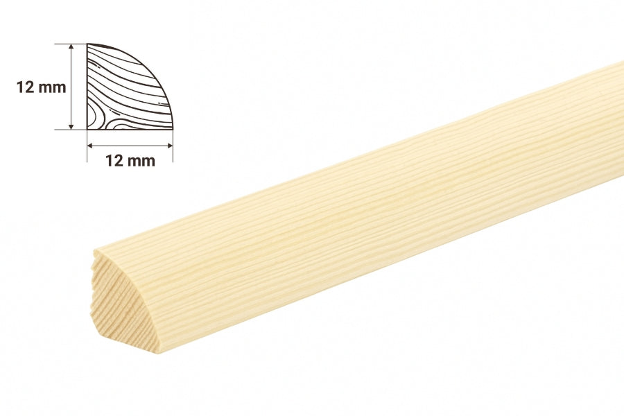 Pine Wood Quadrant Trim 10 MM 12 MM 20 MM x 1 M & 2.4 M Length Natural Moulding Decorative Flooring Edge Beading Strip