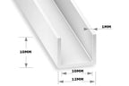 PVC U Channel Profile Edge Trim 1 M / 39.37 Inch Length White Rigid Plastic Edge Protector Cezar