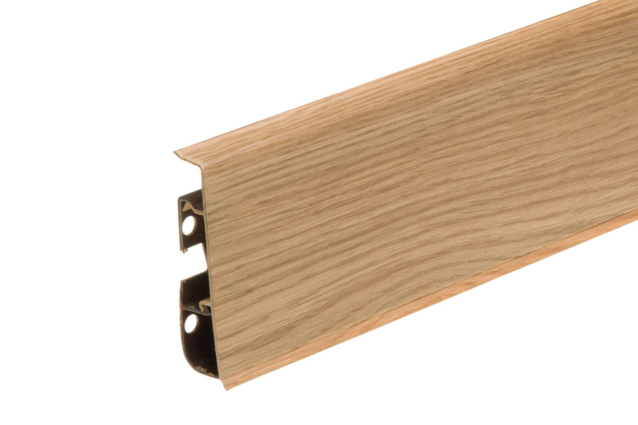 PVC Skirting Board Cable Cover 75 MM x 2500 MM Length Flexible Edge Wood Effect Profile Hi Line