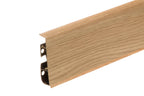 PVC Skirting Board Cable Cover 75 MM x 2500 MM Length Flexible Edge Wood Effect Profile Hi Line