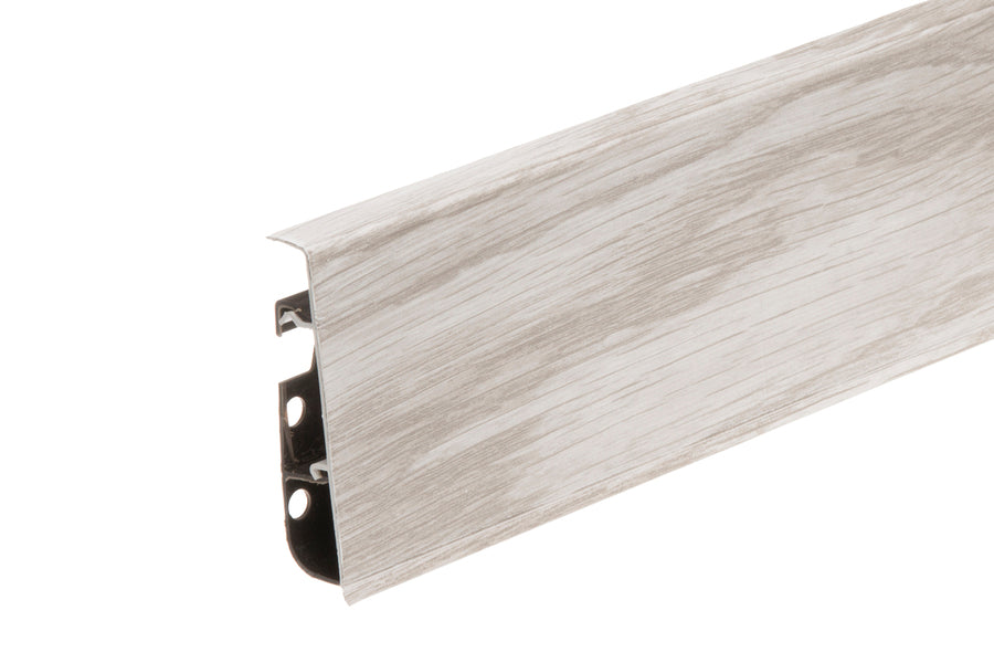 PVC Skirting Board Cable Cover 75 MM x 2500 MM Length Flexible Edge Wood Effect Profile Hi Line