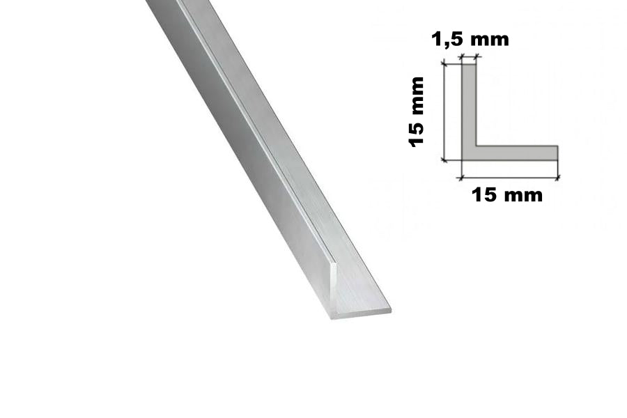 Natural Aluminium Extruded Angle Corner 1 M / 39.37" Length