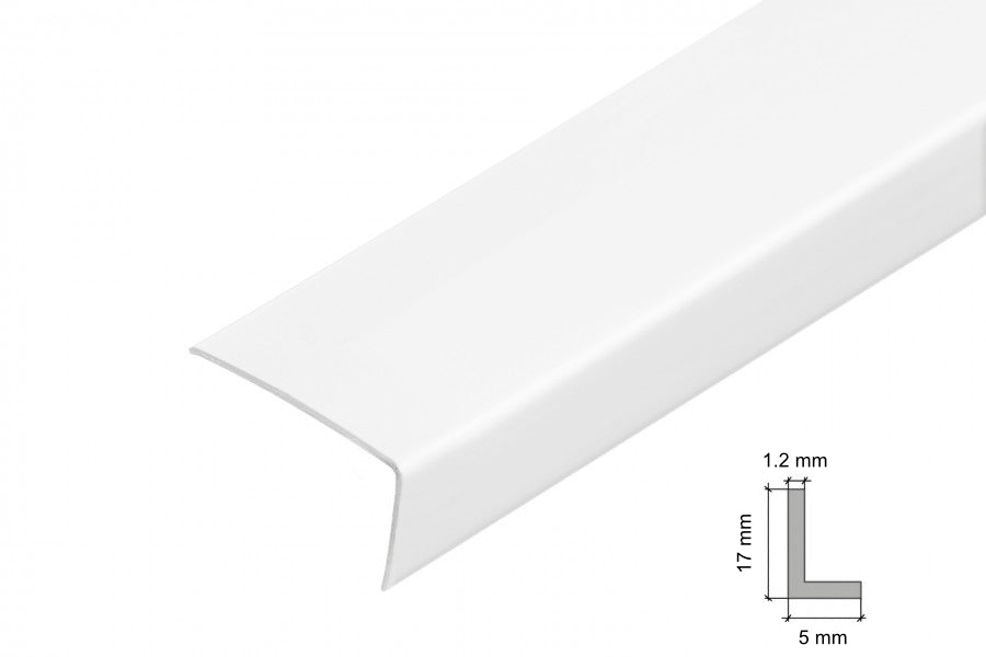 1m & 2.48m Length â€“ White PVC Corner Angle Trim 90Â° Plastic Equal & Unequal Edge Protector