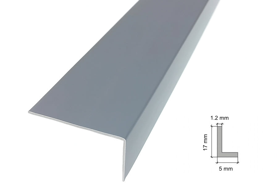 1m & 2.48m Length â€“ Dark Grey PVC Corner Angle Trim 90Â° Plastic Equal & Unequal Edge Protector