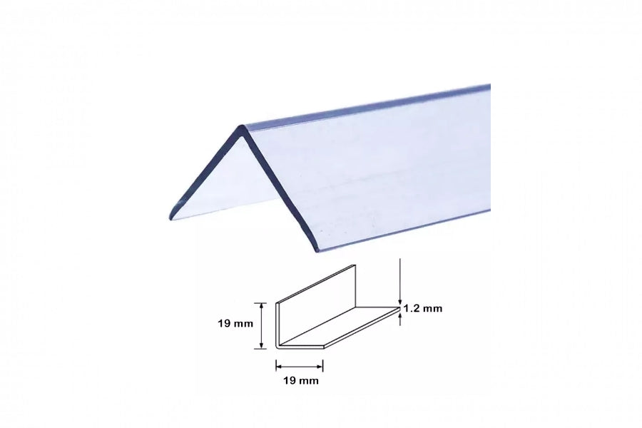 1m & 2.44m Length â€“ Clear PVC Corner Angle Trim Transparent Plastic 90Â° Edge Protector