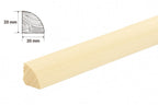 Pine Wood Quadrant Trim 10 MM 12 MM 20 MM x 1 M & 2.4 M Length Natural Moulding Decorative Flooring Edge Beading Strip