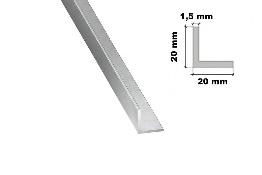 Natural Aluminium Extruded Angle Corner 1 M / 39.37" Length