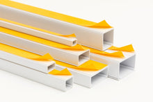 White PVC Mini Cable Trunking - Self Adhesive Wire Conduit & Cable Cover in 1 m & 2.44 m Lengths