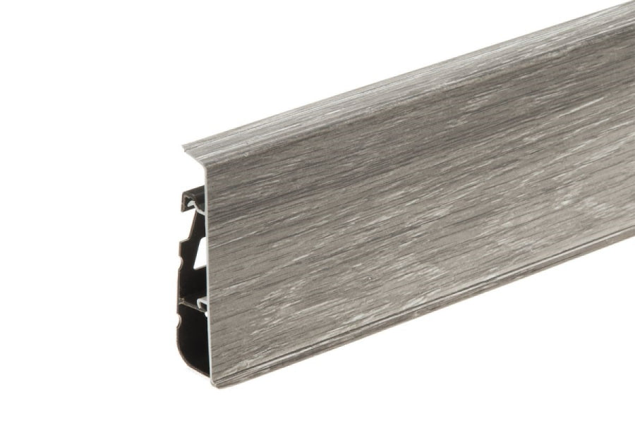 PVC Skirting Board Cable Cover 75 MM x 2500 MM Length Flexible Edge Wood Effect Profile Hi Line