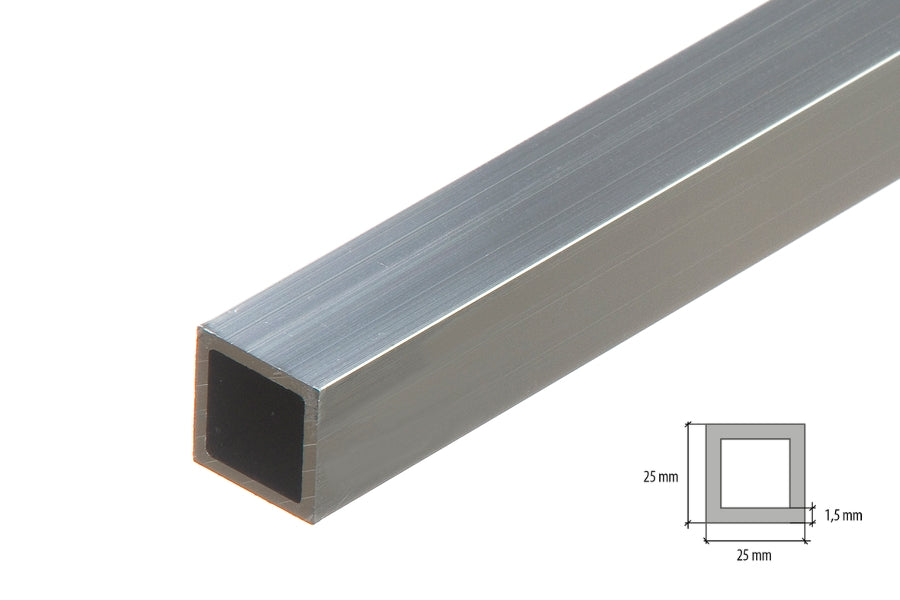 Natural Aluminium Square Tube Box Section 1 M Length