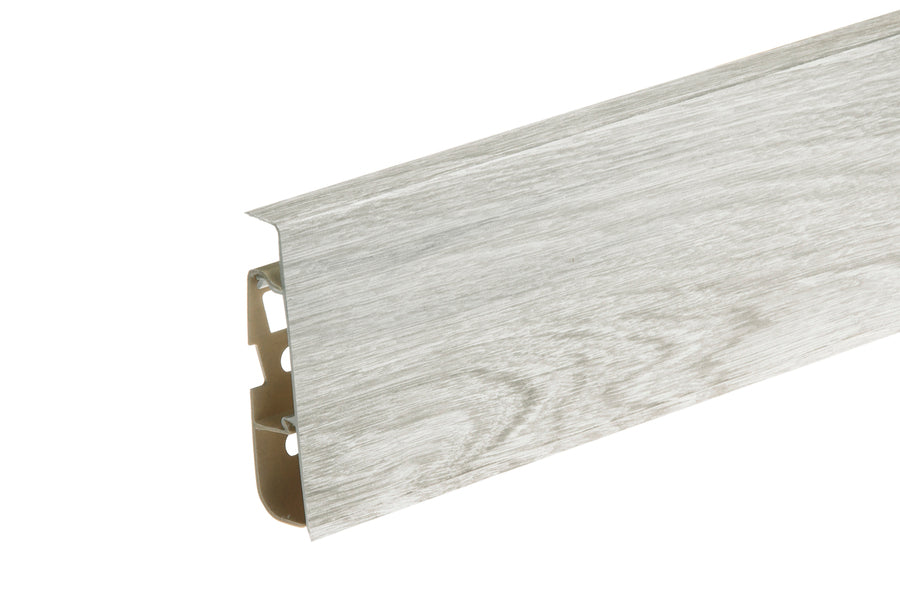 PVC Skirting Board Cable Cover 75 MM x 2500 MM Length Flexible Edge Wood Effect Profile Hi Line