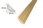 Pine Wood Scotia Beading 25x25 MM & 30x30 MM x 1 M & 2.4 M Length Smooth & Grooved Trim Moulding Strip