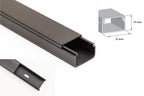 Mini Cable Trunking Black - 1m & 2m Length - PVC Srew Fix Wire Conduit Plastic Cover