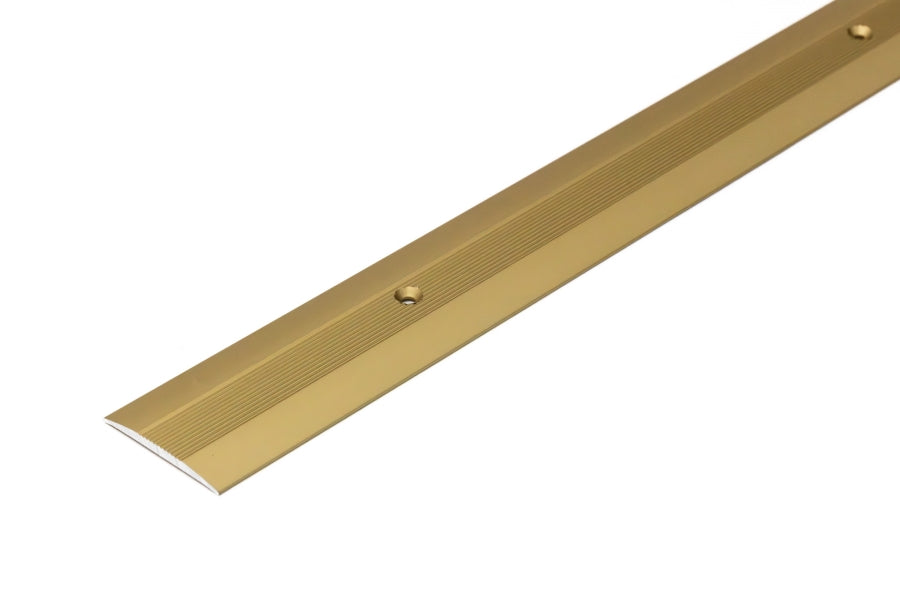 Aluminium Door Threshold Strip 38 MM x 1 M & 2 M Length Carpet to Lamnate Anodised Screw-Fix Silver & Gold - LPOR
