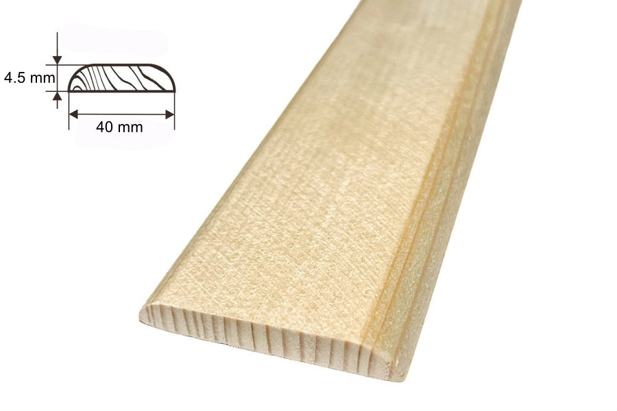 Flat Wood Beading Trim â€“ Pine Flat Moulding Bar -  1m & 2.4m