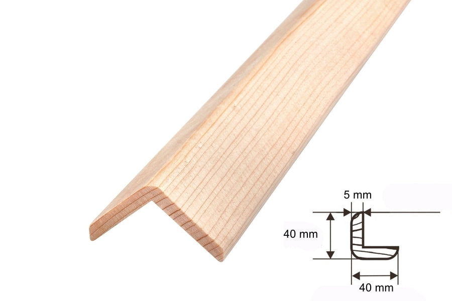 Pine Wood Corner Angle Trim 90Â° x 1 M & 2.4 M Length Internal External Edge Moulding