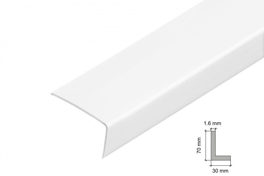 1m & 2.48m Length â€“ White PVC Corner Angle Trim 90Â° Plastic Equal & Unequal Edge Protector