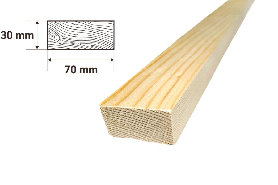 1m & 2.4m Length â€“ Planed Wooden Timber Beam Pine PSE Wood Strip Smooth Sawn Moulding Battens