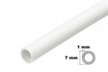 White Plastic Round Pipe Tube PVC - 1 m / 39.37 inch Length