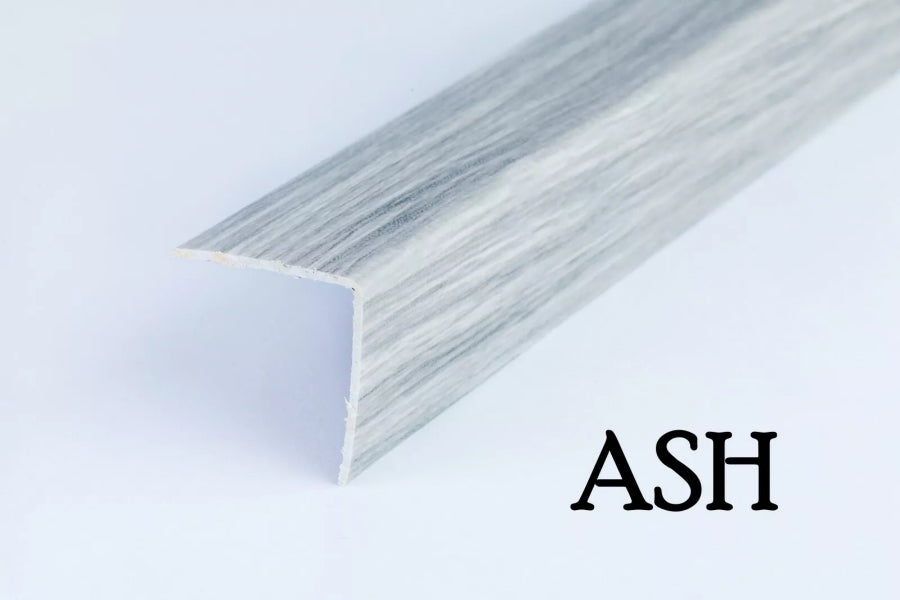 1m Length â€“ Wood Effect PVC Corner Angle Trim 90Â° Plastic Edge Protector Moulding