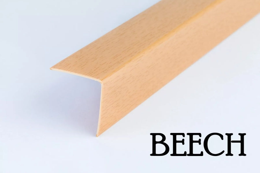 2.5m Length â€“ Wood Effect PVC Corner Angle Trim 90Â° Plastic Edge Protector Moulding