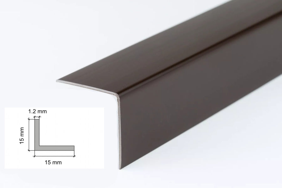 1m & 2.48m Length â€“ Brown PVC Corner Angle Trim 90Â° Plastic Edge Protector