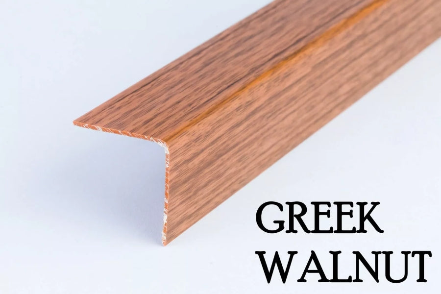 1m Length â€“ Wood Effect PVC Corner Angle Trim 90Â° Plastic Edge Protector Moulding