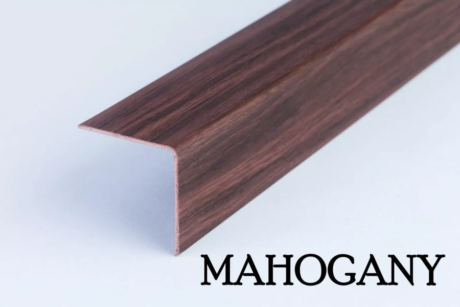 1m Length â€“ Wood Effect PVC Corner Angle Trim 90Â° Plastic Edge Protector Moulding