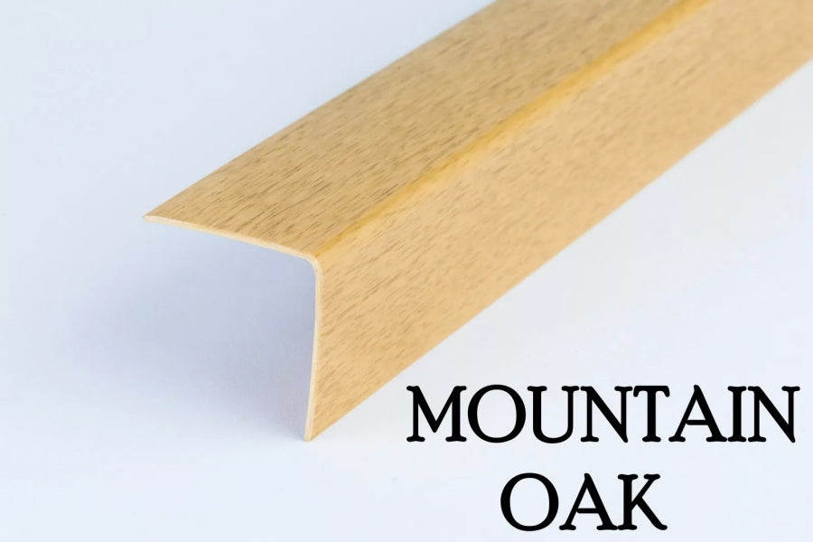 1m Length â€“ Wood Effect PVC Corner Angle Trim 90Â° Plastic Edge Protector Moulding