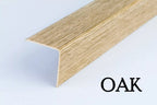 1m Length â€“ Wood Effect PVC Corner Angle Trim 90Â° Plastic Edge Protector Moulding