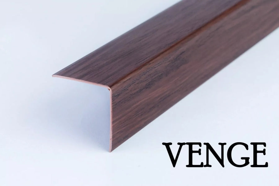 2.5m Length â€“ Wood Effect PVC Corner Angle Trim 90Â° Plastic Edge Protector Moulding