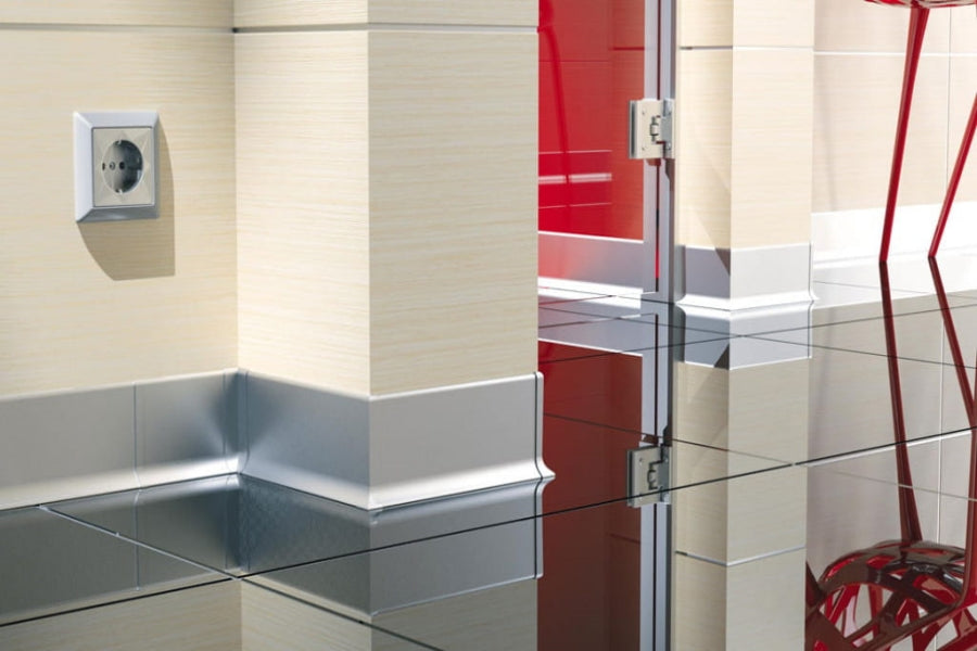 Aluminium Skirting Board 59 MM x 2500 MM Length Anodised Silver Trim Profile LP59