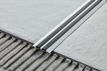 Flat Aluminium Floor Transition Strip with Rubber Insert 45 mm - 1 M & 2 M Length