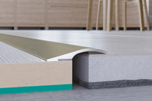 26 mm Self Adhesive Aluminium Ramp Transition Strip in Brushed Finish - 0.93 M and 1.86 M Lengths