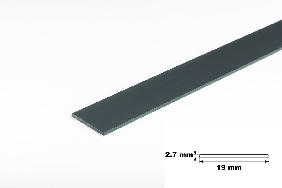 1m & 2.5m Length â€“ PVC Plastic Flat Bar Black White Anthracite Strip TW