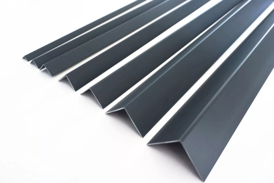 1m & 2.48m Length â€“ Anthracite PVC Corner Angle Trim 90Â° Plastic Equal & Unequal RAL 7016 Edge Protector