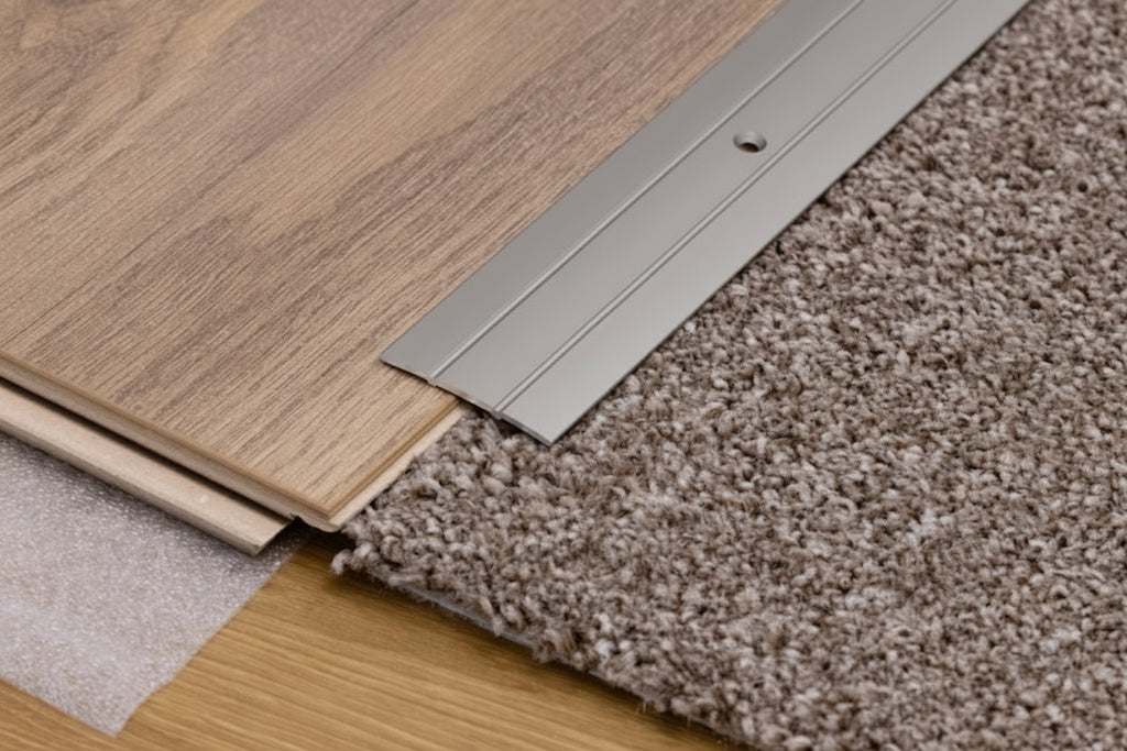Aluminium Door Threshold Strip 37 MM x 1 M Length Anodised Screw-Fix Champagne Gold Silver DTPS37