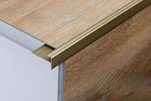 Aluminium Stair Nosing Outer Corner 5 MM x 900 MM Length Silver, Gold, Champagne-  LVT F5
