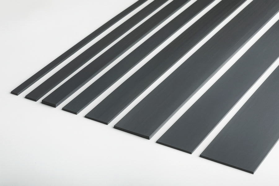 1m & 2.5m Length â€“ PVC Plastic Flat Bar Black White Anthracite Strip TW