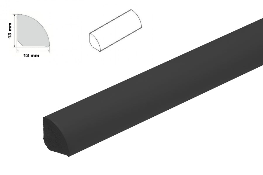 1m & 2.5m Length â€“ uPVC 13mm Quadrant Trim Moulding Decorative Flooring Window Edge Beading Worktop Strip