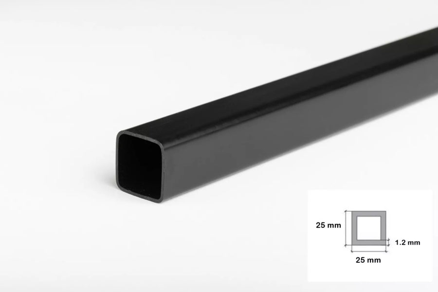 Plastic Box Section Square Tube - 1m & 2.5m Length â€“ Black & White Durable PVC