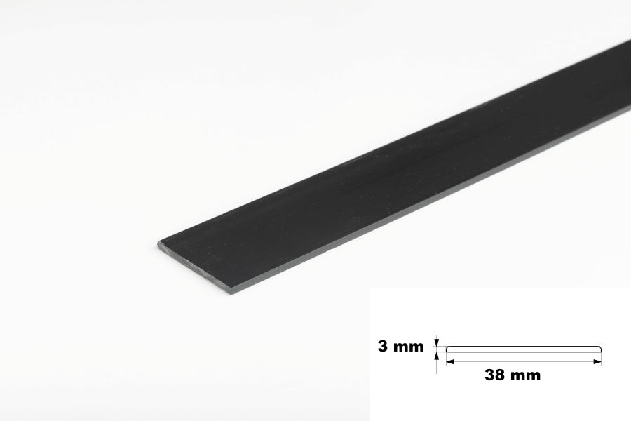 1m & 2.5m Length â€“ PVC Plastic Flat Bar Black White Anthracite Strip TW