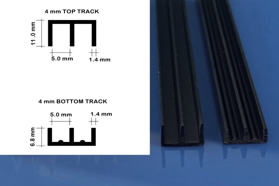 Vivarium Glass Runners Track Double Channel 4 MM 6 MM x 610 MM 910 MM & 2440 MM Length Top & Bottom