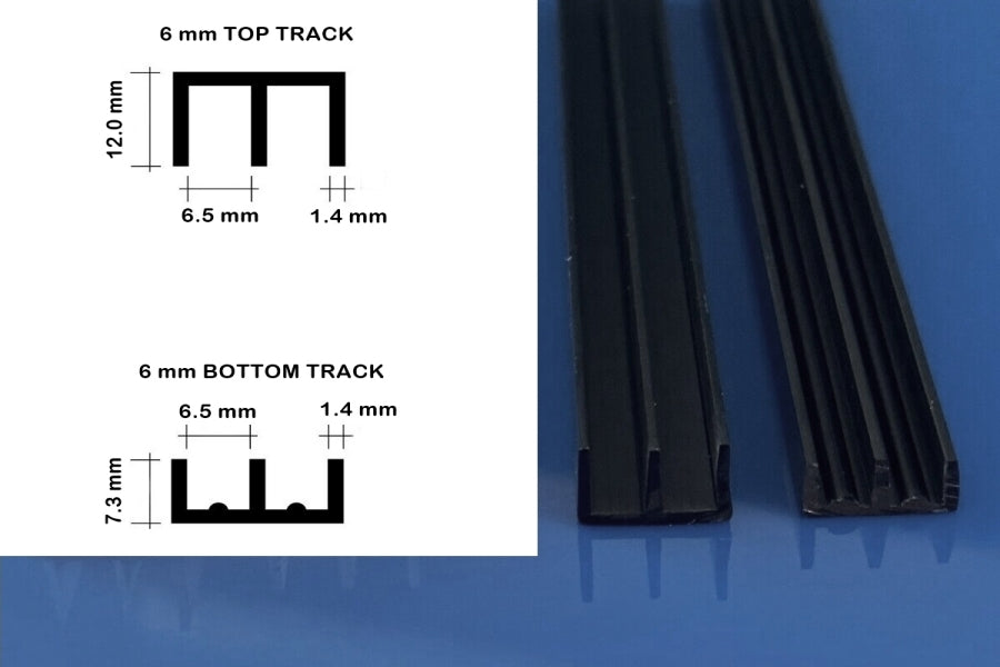 Vivarium Glass Runners Track Double Channel 4 MM 6 MM x 610 MM 910 MM & 2440 MM Length Top & Bottom