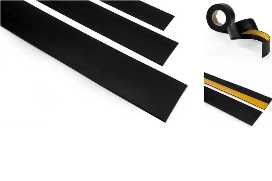 5m Length â€“ Self-Adhesive PVC Cover Strip Flat Bar Black White Anthracite Plastic Roll