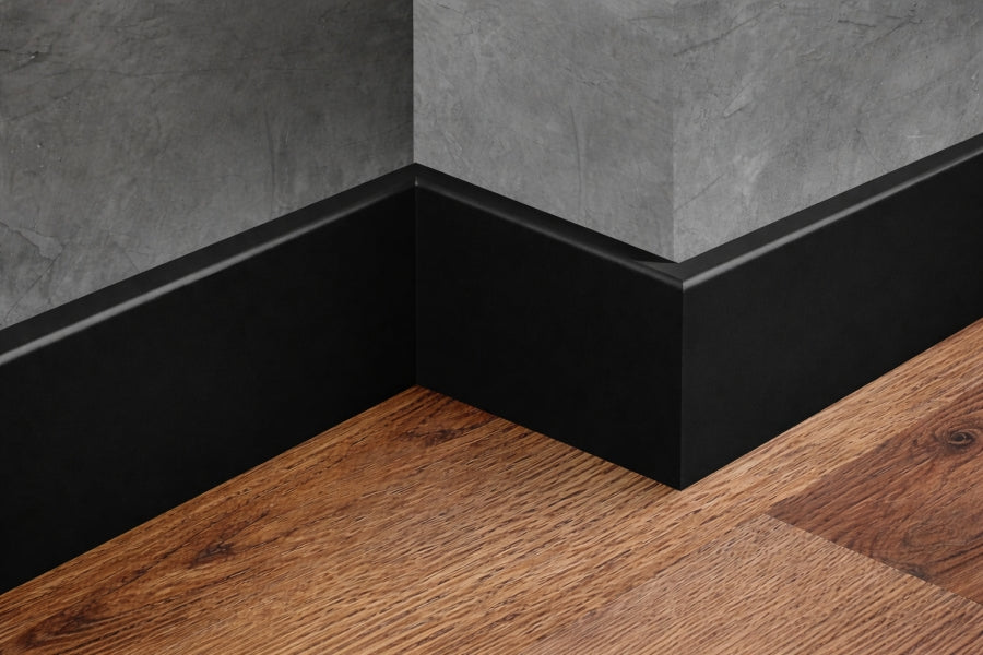 80 MM x 15 MM x 2200 MM Length â€“ PVC Skirting Board -White / Black / Cashmere- Status Line