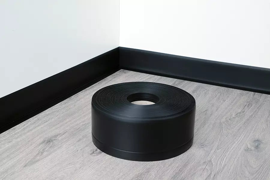 Flexible PVC Skirting Board 100x25 MM x 10 M Length Soft Trim Strip for Floor & Wall Edge Finishing